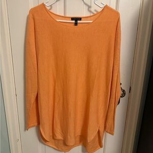EILEEN FISHER Lightweight Wool Angora Rabbit Cashmere Sweater – Orange, Size M